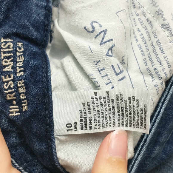 American Eagle High Rise Artist Flare Super Stretch Jeans Womens 10 Long - Picture 13 of 14